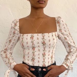 Reformation floral square neckline top, FLASH SALE